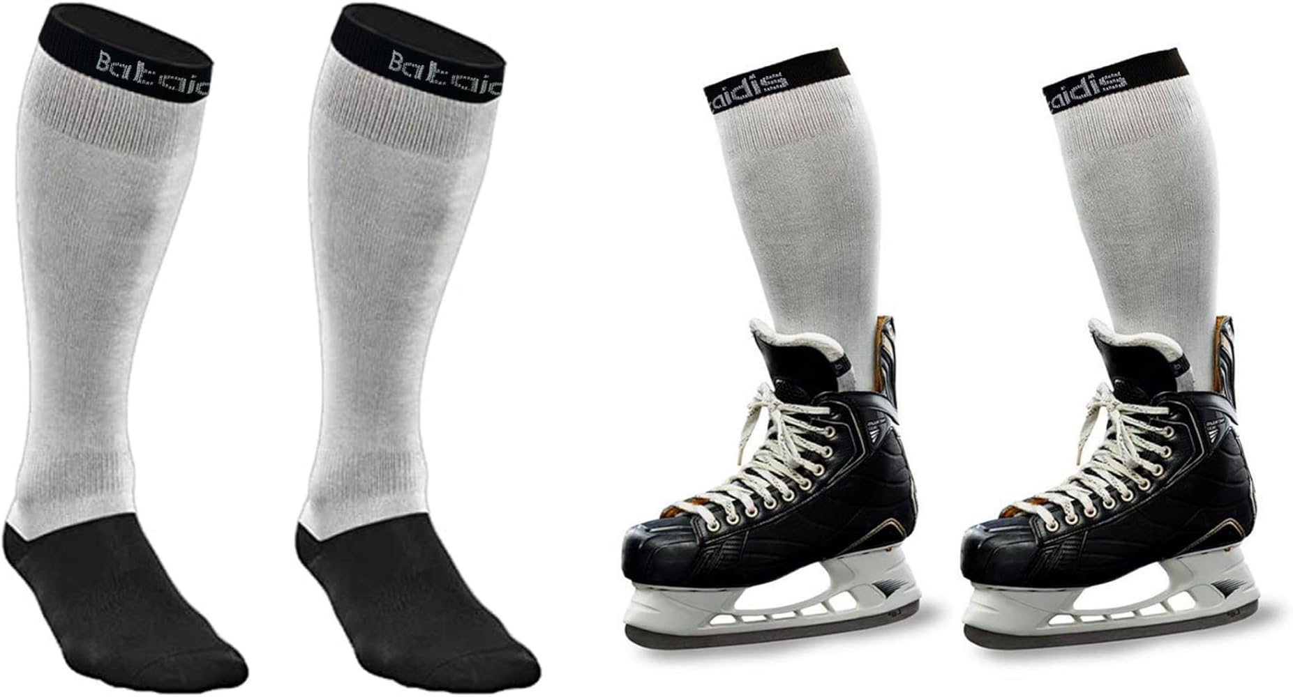 Top Quality Black, Silver, and White Hockey Socks for All Ages