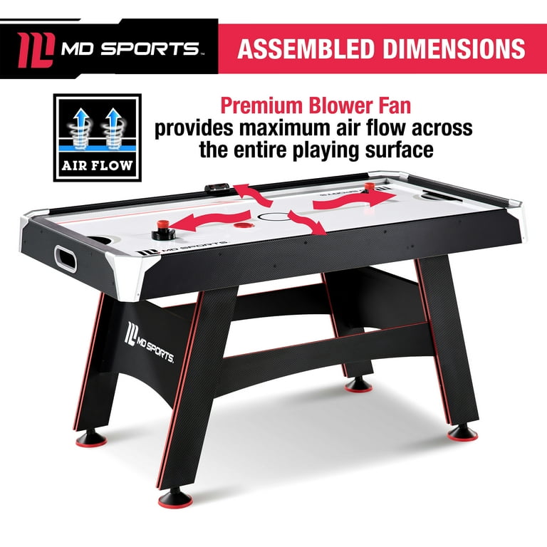 Top Choice for Game Rooms： MD Sports Air Hockey Table with LED Scoreboard and Powerful Motor